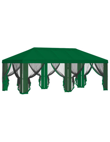 Copertura Gazebo con Pareti Laterali Verde 600,5 x 300,5 cm