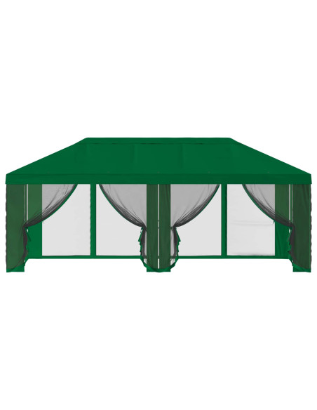Copertura Gazebo con Pareti Laterali Verde 600,5 x 300,5 cm