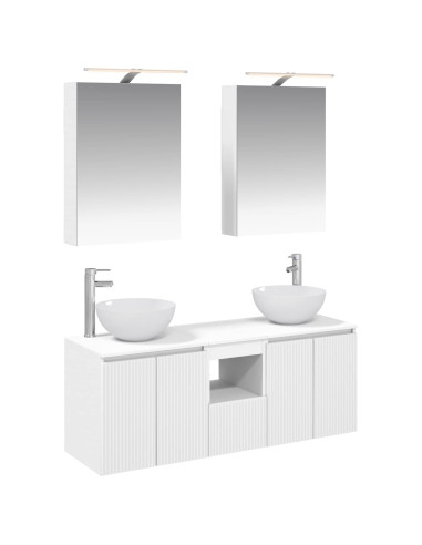 Set di Armadi da Bagno 5 pcs Bianco 50 x 14,5 x 70 cm