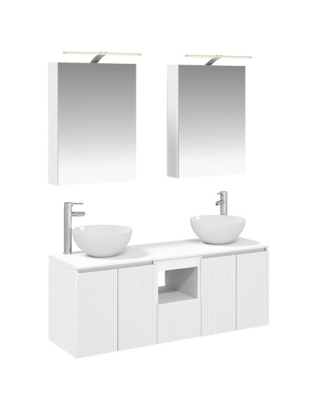 Set di Armadi da Bagno 5 pcs Bianco 50 x 14,5 x 70 cm