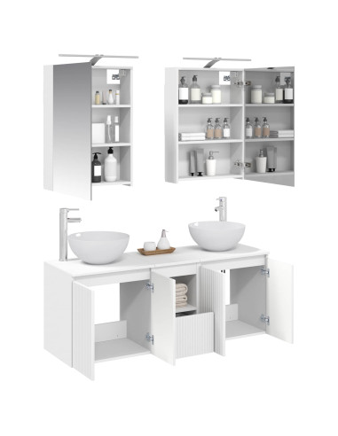 Set di Armadi da Bagno 5 pcs Bianco 50 x 14,5 x 70 cm