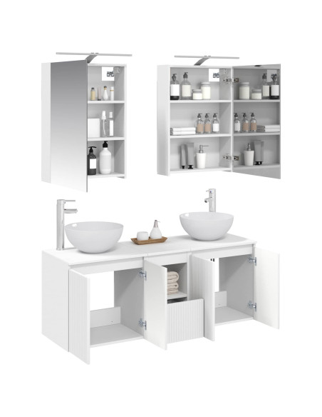 Set di Armadi da Bagno 5 pcs Bianco 50 x 14,5 x 70 cm