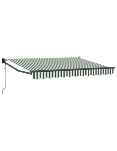 Tenda da Sole Verde e Bianco 3,5 x 2 m Poliestere e Metallo