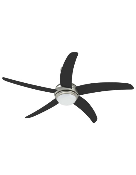 Ventilatore da soffitto con luce e telecomando Ø 130 cm Nero