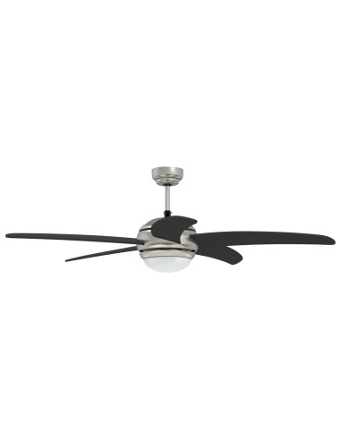 Ventilatore da soffitto con luce e telecomando Ø 130 cm Nero