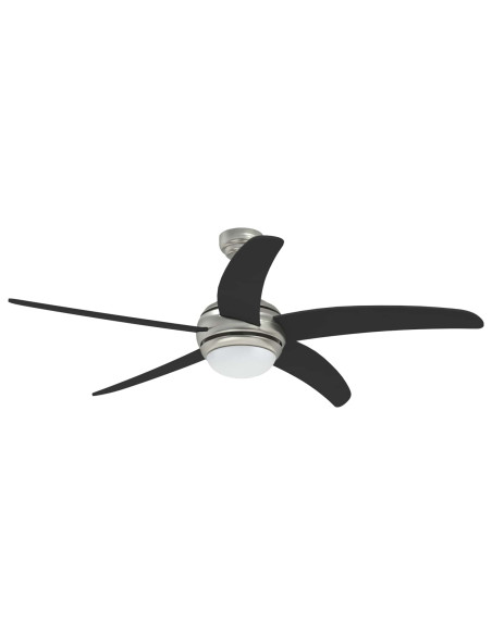 Ventilatore da soffitto con luce e telecomando Ø 130 cm Nero